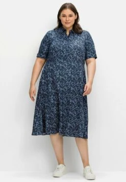 Sheego Blusenkleid - Nachtblau Gemustert -Sheego 3396bcda9a204e9eae4b4bba6388f23a