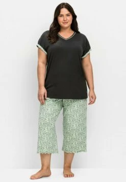 Sheego SET - Nachtwäsche Set - Mint Bedruckt