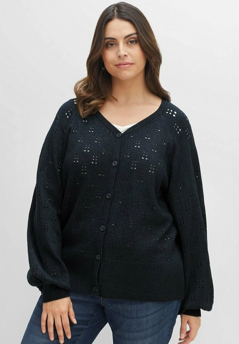 Sheego Strickjacke - Nachtblau Meliert 3 Sheego Strickjacke - Nachtblau Meliert