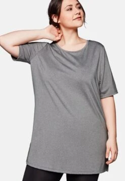 Sheego T-Shirt Basic - Mottled Grey -Sheego 3589c9f3785d47eba91b725849b38191 1