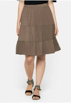 Sheego STRAND - A-Linien-Rock - Dunkeltaupe