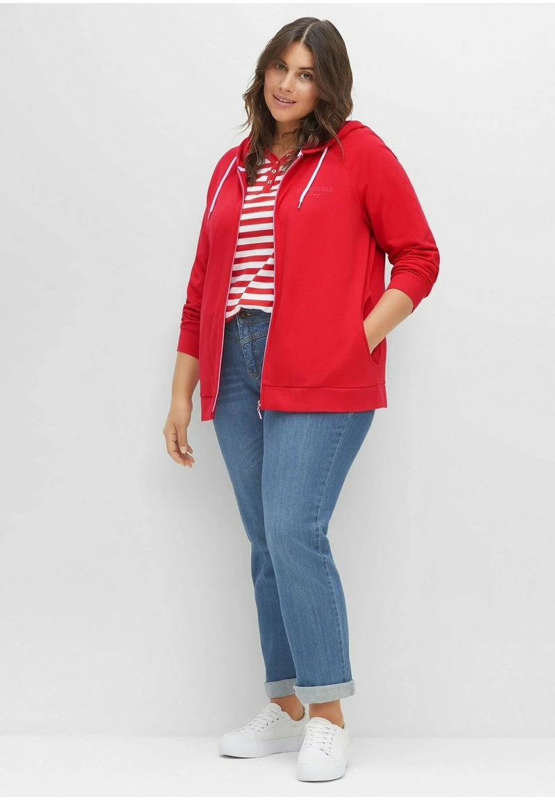 Sheego Sweatjacke - Mohnrot 4 Sheego Sweatjacke - Mohnrot – Bild 2