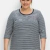 Sheego Sweatshirt - Nachtblau Gestreift