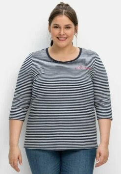 Sheego Sweatshirt - Nachtblau Gestreift