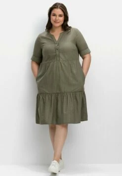 Sheego MIDI - Freizeitkleid - Khaki -Sheego 394e71abd4914f22adfa2943f8f68531 1