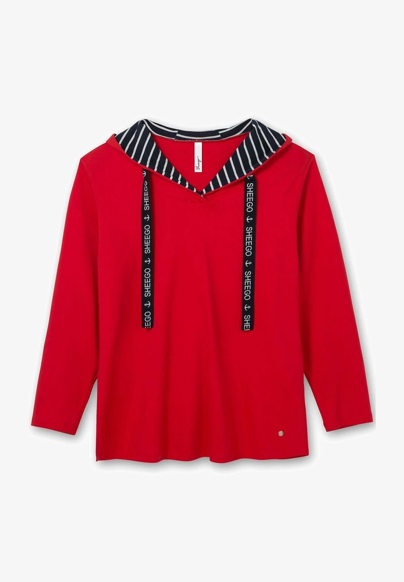 Sheego Kapuzenpullover - Mohnrot 7 Sheego Kapuzenpullover - Mohnrot – Bild 5