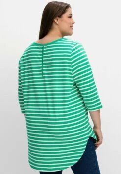 Sheego Langarmshirt - Blattgrün Weiß -Sheego 3e585b9a189847a7a99388f63e03ddab