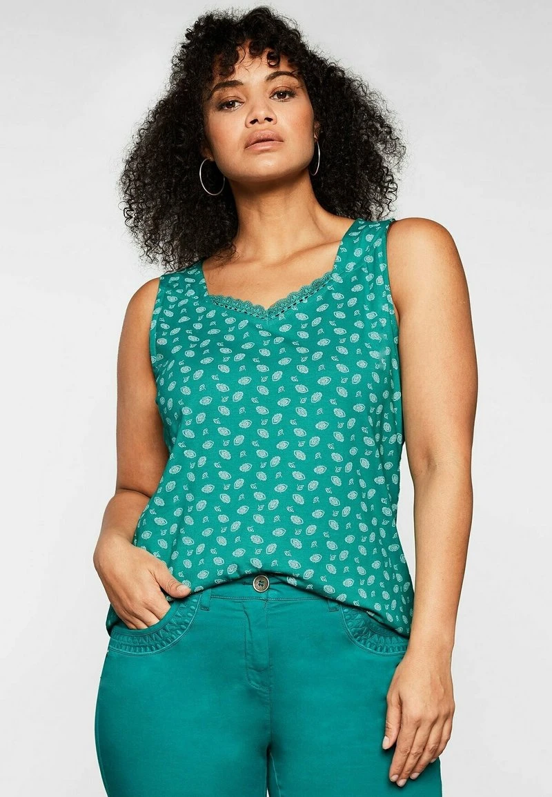 Sheego Bluse - Karibiktürkis Bedruckt 8 Sheego Bluse - Karibiktürkis Bedruckt – Bild 6