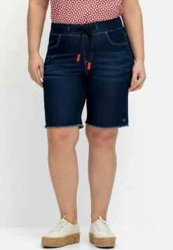 Sheego BERMUDAS - Jeans Shorts - Dark Blue Denim