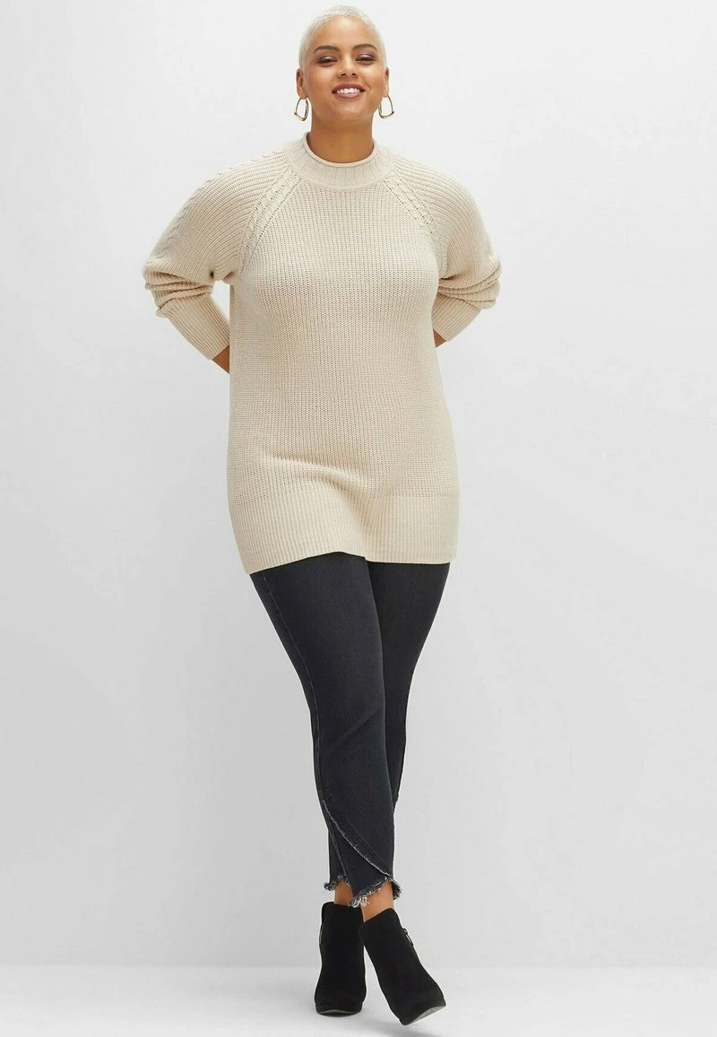 Sheego Strickpullover - Ecru Meliert 4 Sheego Strickpullover - Ecru Meliert – Bild 2