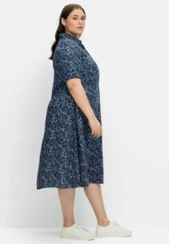 Sheego Blusenkleid - Nachtblau Gemustert -Sheego 45345c7532c54da7b01f4fe5a9ecebf9