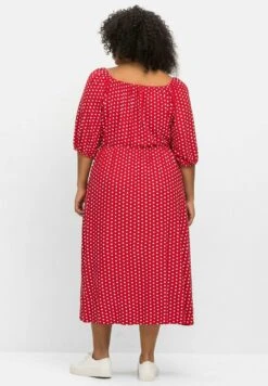 Sheego Jerseykleid - Rot Gemustert -Sheego 455a76dbb9fd4c69a024d75685fc6b0e