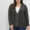 Sheego Strickjacke - Schwarz Meliert