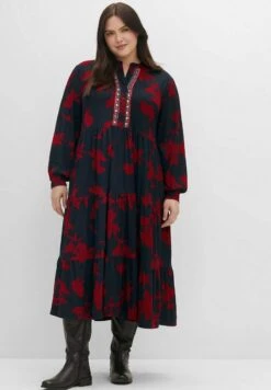 Sheego Jerseykleid - Weinrot Bedruckt