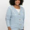 Sheego Strickjacke - Blau -Sheego 4804f0eb4fbb4b65ba1c2058b2bc7026