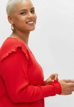 Sheego Langarmshirt - Mohnrot -Sheego 498cd7968ee247c8becc98915d13c0c4