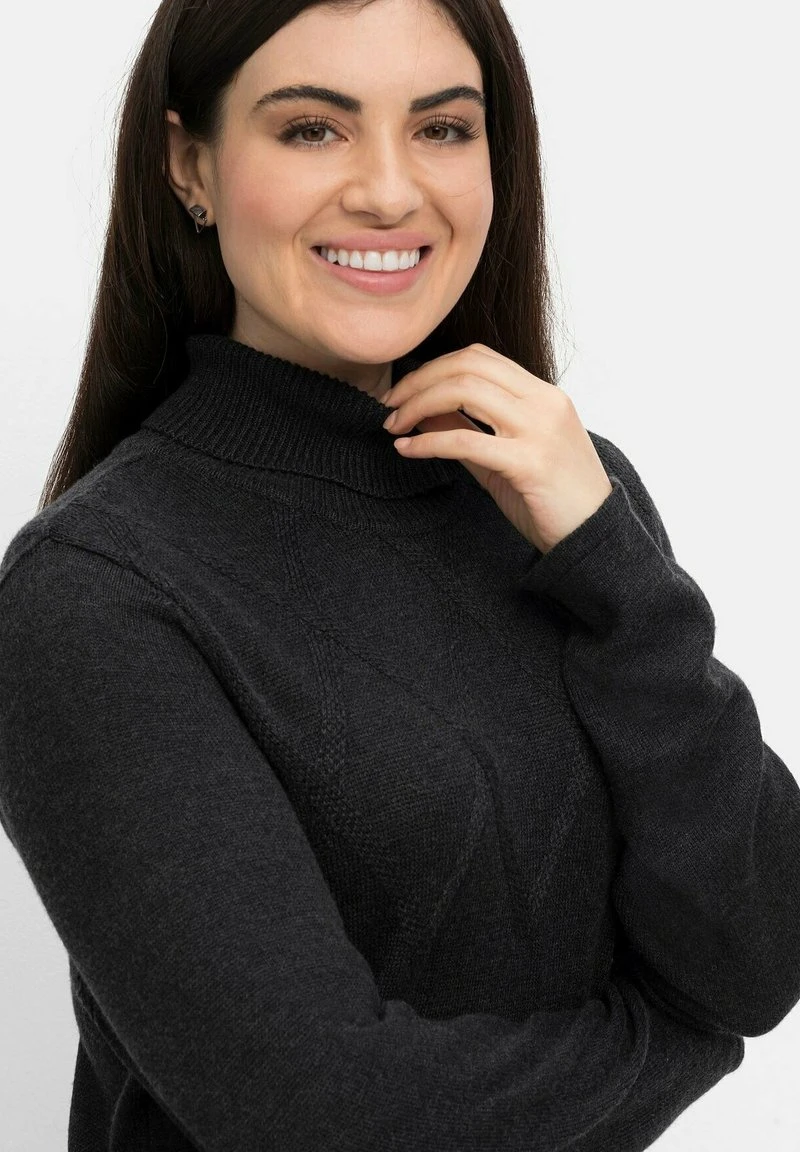 Sheego Strickkleid - Schwarz Meliert 5 Sheego Strickkleid - Schwarz Meliert – Bild 3