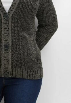 Sheego Strickjacke - Schwarz Meliert -Sheego 4da9988e12d444b78c611b0faa69a9da