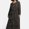 Sheego Maxikleid - Schwarz Bedruckt