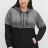 Sheego Sweatjacke - Schwarz Grau Meliert -Sheego 52d532b64d4e4822b11ce557419b1c07