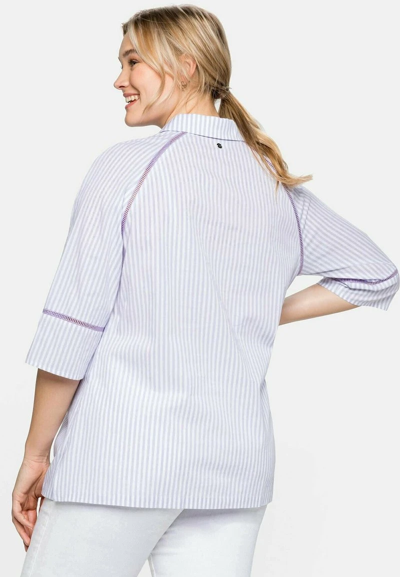 Sheego Hemdbluse - Lavendel Gestreift 5 Sheego Hemdbluse - Lavendel Gestreift – Bild 3