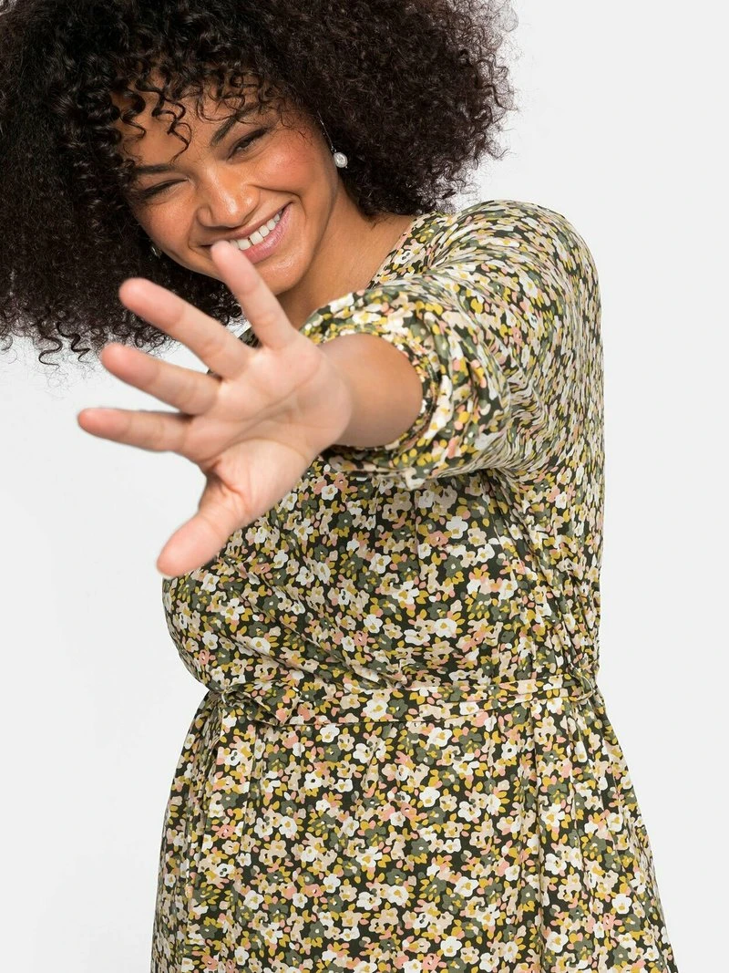 Sheego Jerseykleid - Dunkeloliv Bedruckt 5 Sheego Jerseykleid - Dunkeloliv Bedruckt – Bild 3