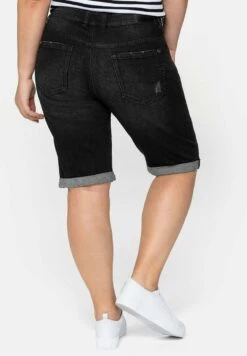 Sheego Jeans Shorts - Black Used Denim -Sheego 5571b1b9a2134ce281016353789222e3