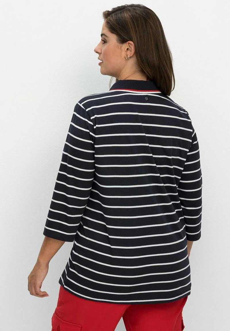 Sheego Poloshirt - Nachtblau Gestreift 5 Sheego Poloshirt - Nachtblau Gestreift – Bild 3