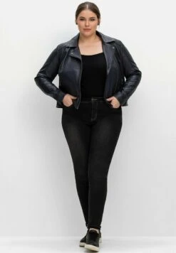 Sheego Lederjacke - Nachtblau -Sheego 564f538a27a4419abba430183e2d967f 1