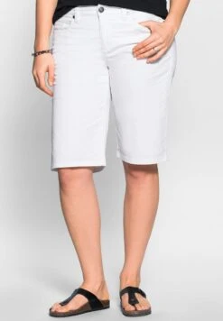 Sheego Jeans Shorts - Weiß