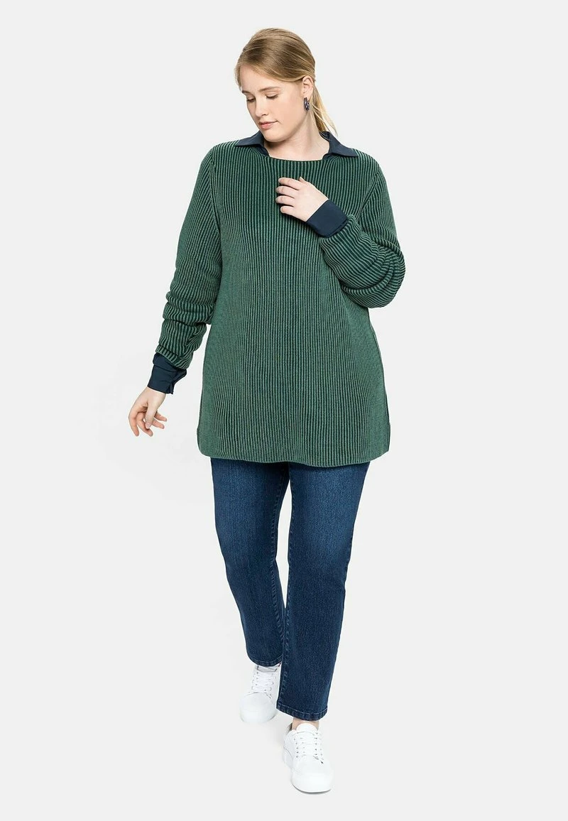 Sheego Strickpullover - Tiefgrün 4 Sheego Strickpullover - Tiefgrün – Bild 2