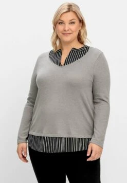 Sheego 41 Sheego 2-IN-1 - Strickpullover - Grau