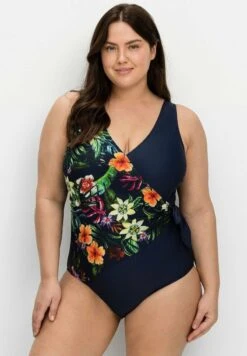 Sheego Badeanzug - Marine Gemustert