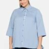 Sheego Hemdbluse - Mittelblau