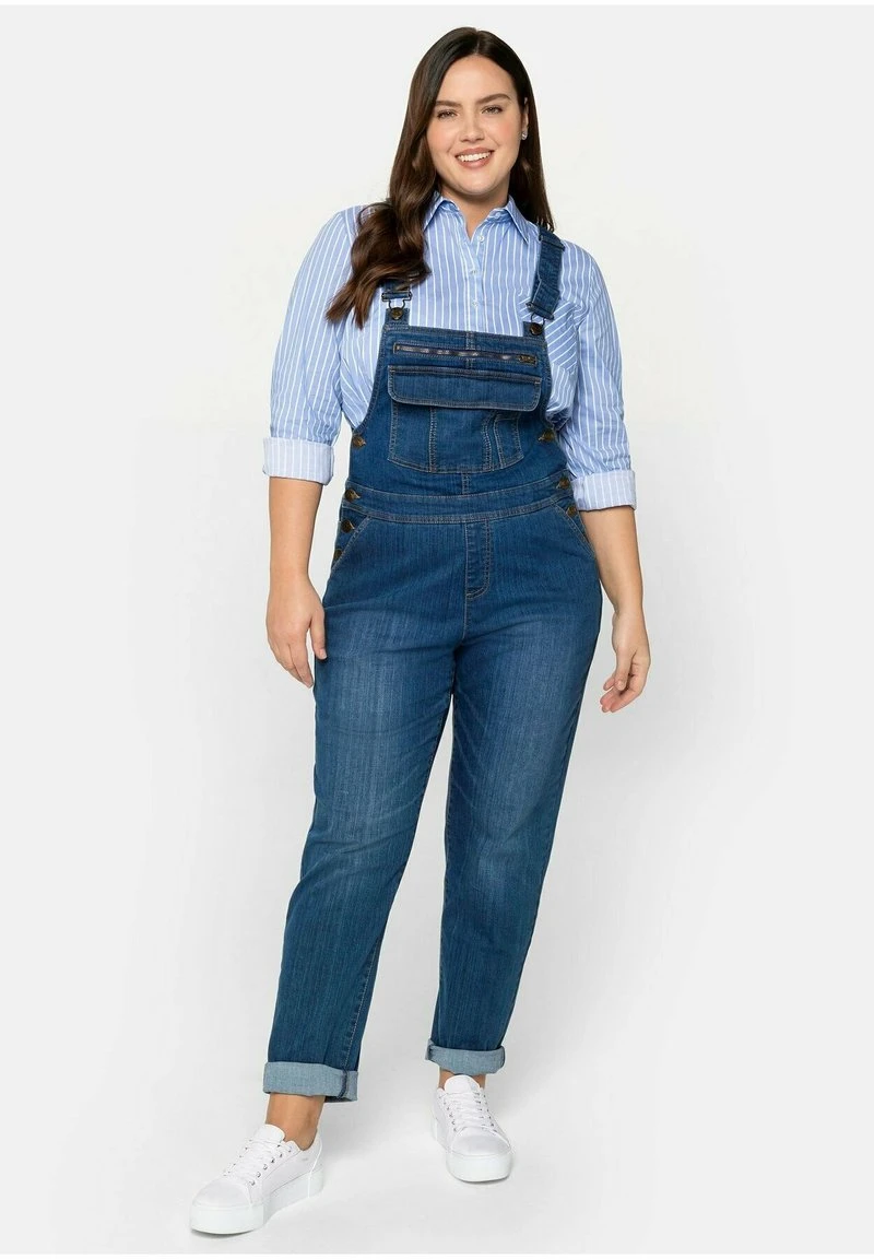 Sheego Latzhose - Blue Used Denim 3 Sheego Latzhose - Blue Used Denim