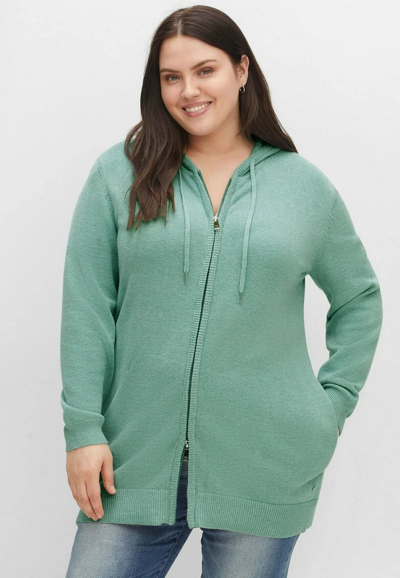 Sheego Strickjacke - Salbeigrün Meliert 3 Sheego Strickjacke - Salbeigrün Meliert