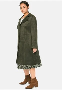 Sheego Klassischer Mantel - Dunkeloliv -Sheego 5bc11c7ce7d9451786df477b12546587