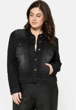 Sheego Jeansjacke - Black Used Denim
