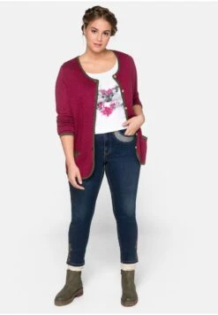 Sheego Strickjacke - Beere -Sheego 5dd9aef862ad4a3e91bc8756ae715362