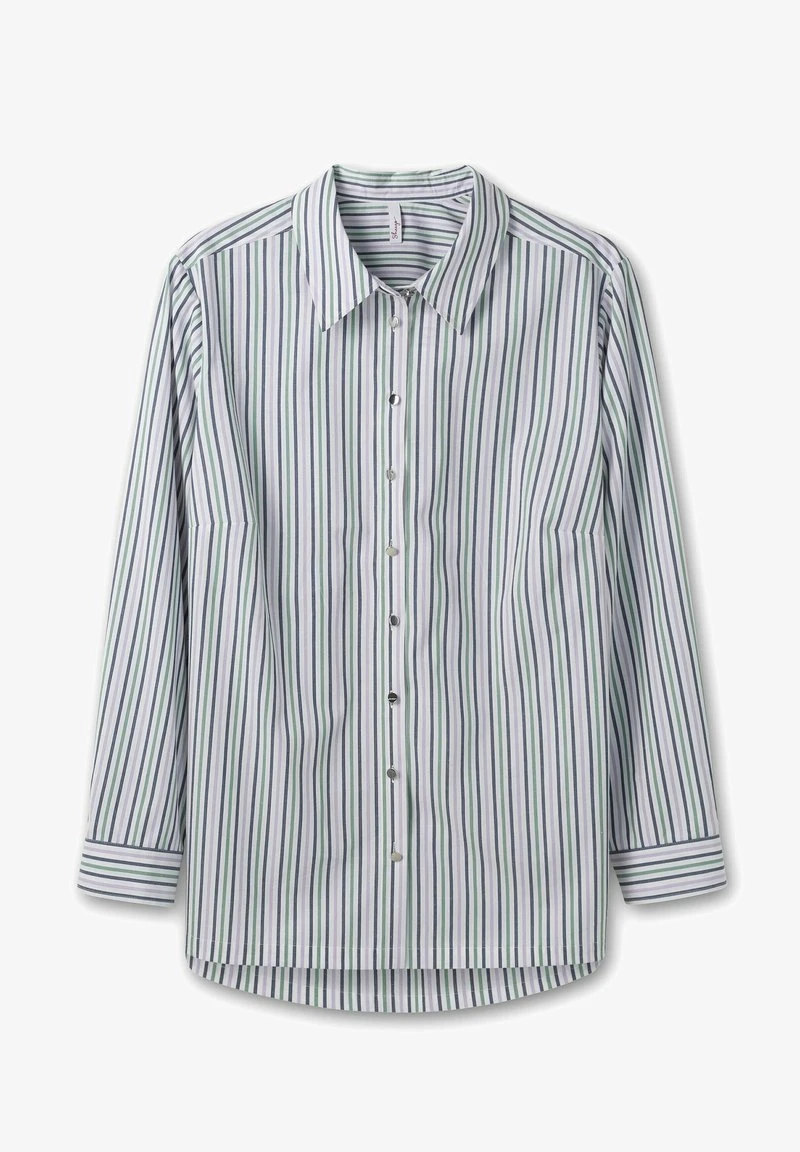 Sheego Hemdbluse - Weiß Gestreift 7 Sheego Hemdbluse - Weiß Gestreift – Bild 5