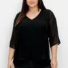 Sheego Bluse - Schwarz -Sheego 61fccf6a17564aa9abf7750fb5953ae3