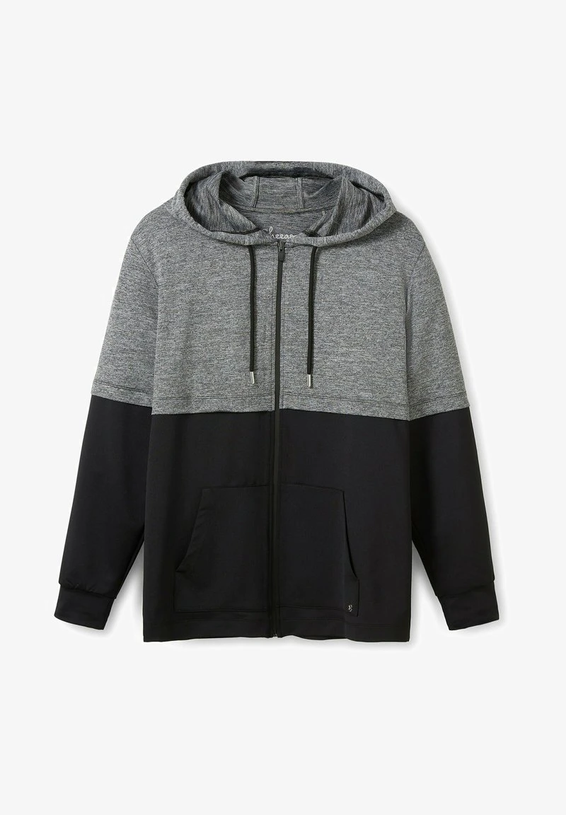 Sheego Sweatjacke - Schwarz Grau Meliert 7 Sheego Sweatjacke - Schwarz Grau Meliert – Bild 5