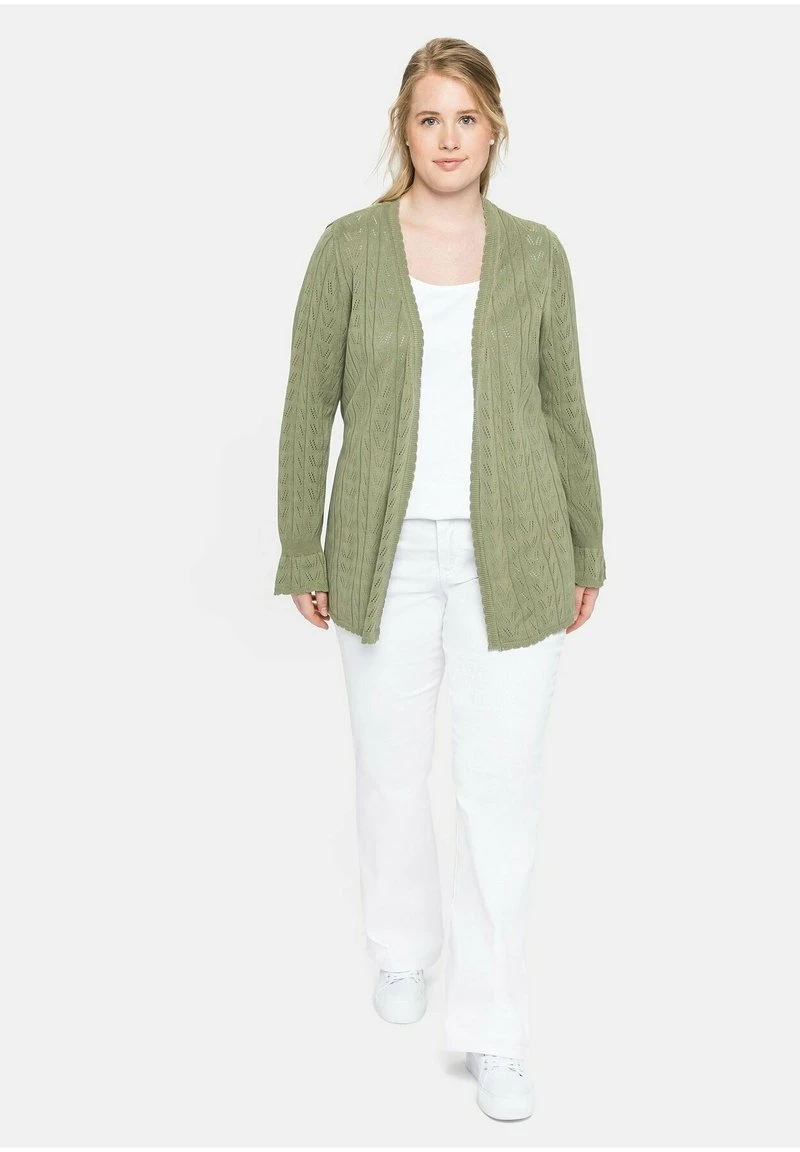 Sheego Strickjacke - Hellkhaki 4 Sheego Strickjacke - Hellkhaki – Bild 2