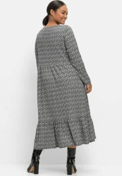 Sheego Freizeitkleid - Black/ White -Sheego 66d5bfeb8c91475e838aaa5f0e28e420