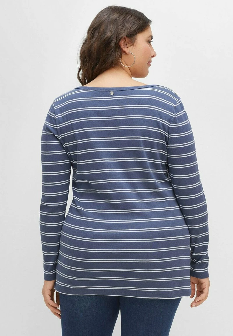 Sheego Langarmshirt - Indigo Weiß 5 Sheego Langarmshirt - Indigo Weiß – Bild 3