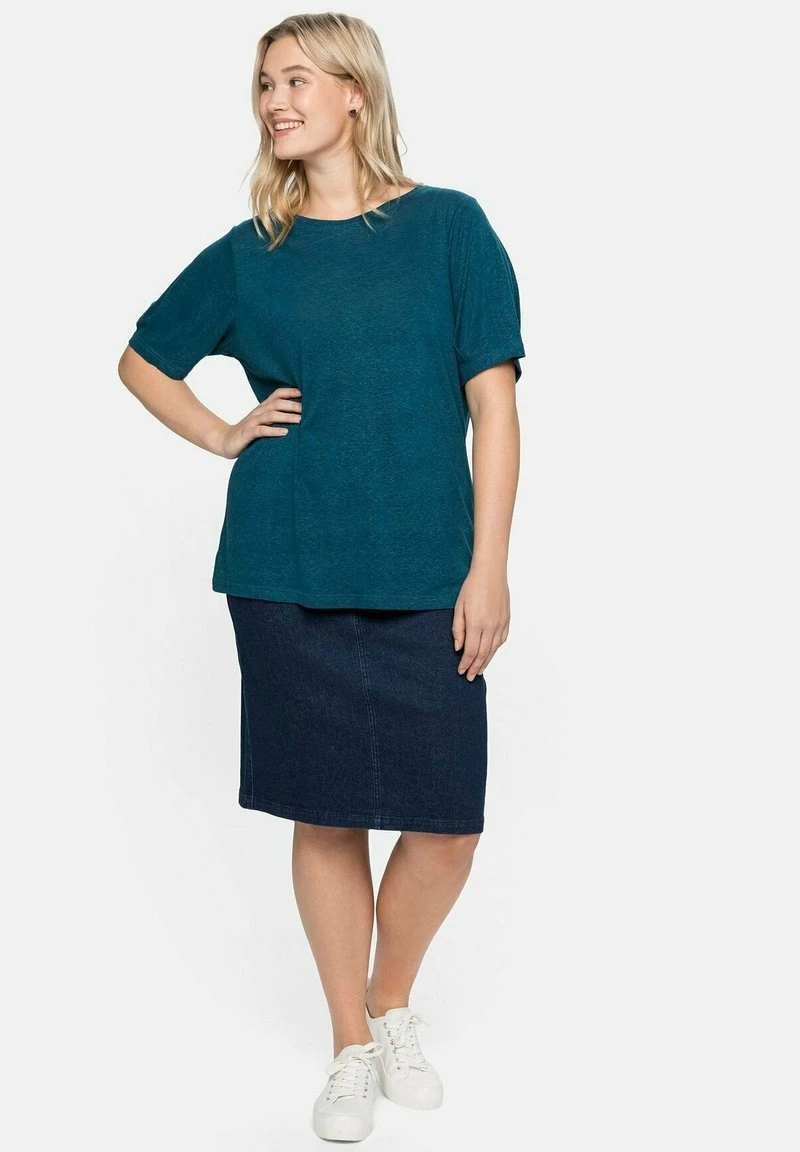 Sheego T-Shirt Basic - Dunkelpetrol 4 Sheego T-Shirt Basic - Dunkelpetrol – Bild 2