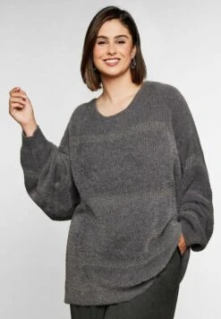 Sheego Strickpullover - Rauchgrau -Sheego 694a708d736642889edbbdd58b0f55d2 1