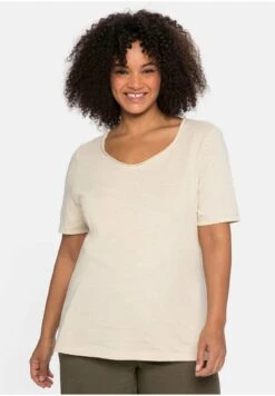 Sheego T-Shirt Basic - Natur