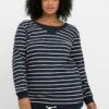 Sheego Sweatshirt - Blau-weiß