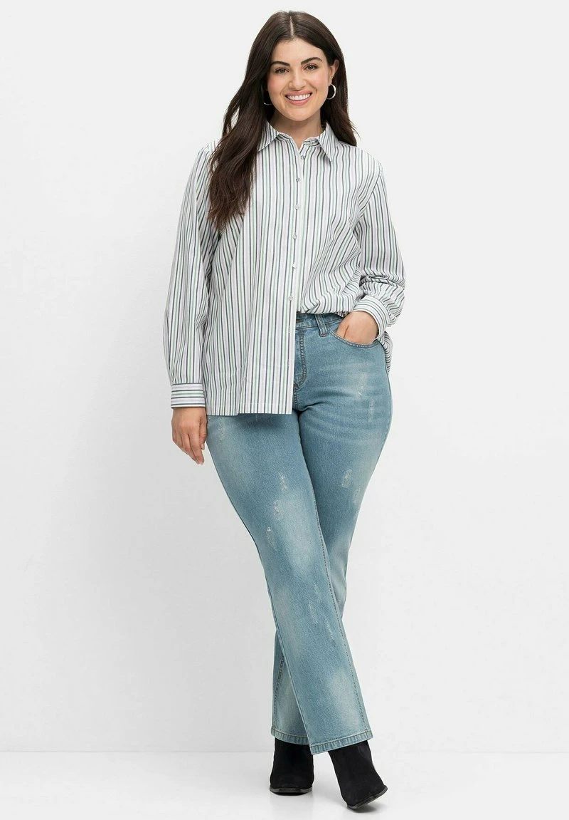 Sheego Hemdbluse - Weiß Gestreift 4 Sheego Hemdbluse - Weiß Gestreift – Bild 2